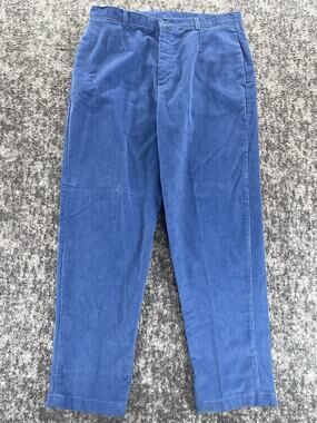 Lands End Pants Womens 14 Petite Mid Rise Straight Corduroy Blue Casual